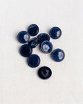 Lot de 10 boutons bleu rond - 13mm, à queue