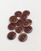 Lot de 13 boutons marron rond - 17mm, 4 trous