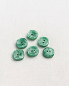 Lot de 6 boutons vert carré - 14mm, 2 trous