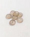 Lot de 7 boutons translucide rond - 15mm, 2 trous