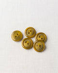 Lot de 5 boutons jaune rond - 15mm, 2 trous
