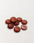 Lot de 9 boutons rouille rond - 18mm, 4 trous