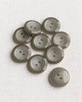 Lot de 9 boutons gris rond - 14mm, 2 trous