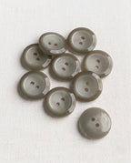 Lot de 9 boutons gris rond - 14mm, 2 trous