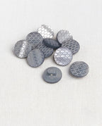 Lot de 11 boutons gris rond - 15mm, à queue