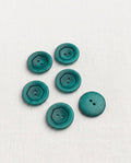 Lot de 6 boutons vert rond - 17mm, 2 trous