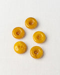 Lot de 5 boutons jaune rond - 13mm, 2 trous
