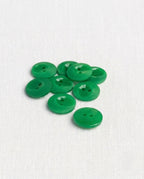 Lot de 9 boutons vert rond - 15mm, 2 trous