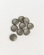 Lot de 9 boutons gris rond - 14mm, 2 trous