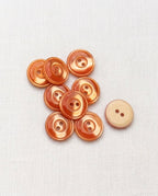 Lot de 9 boutons orange rond - 14mm, 2 trous