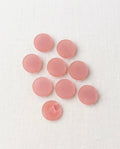 Lot de 8 boutons rose rond - 13mm, à queue