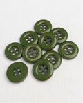 Lot de 9 boutons vert rond - 27mm, 4 trous