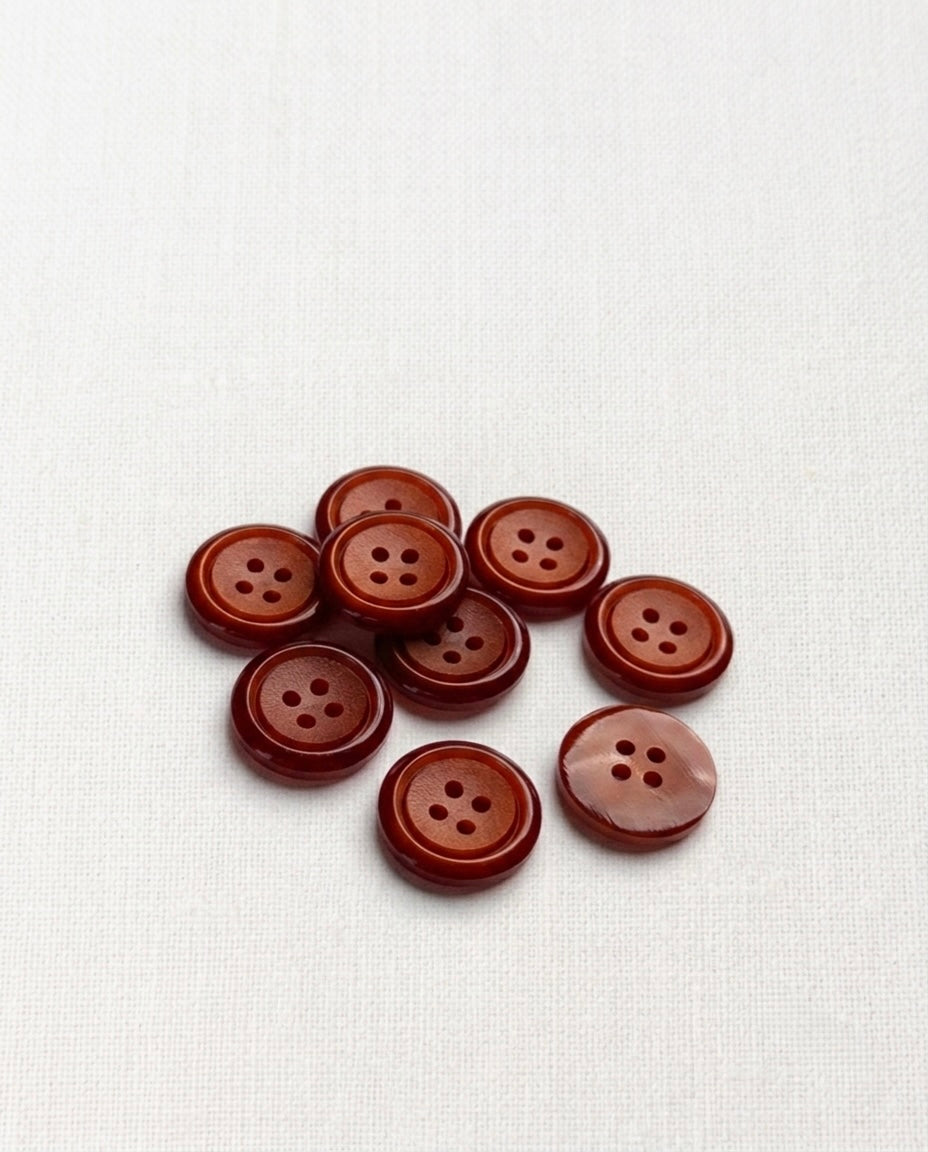 Lot de 9 boutons rouille rond - 18mm, 4 trous