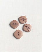 Lot de 4 boutons vieux rose carré - 16mm, 2 trous