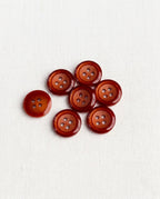 Lot de 7 boutons rouille rond - 14mm, 4 trous