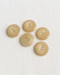 Lot de 5 boutons beige rond - 14mm, 2 trous