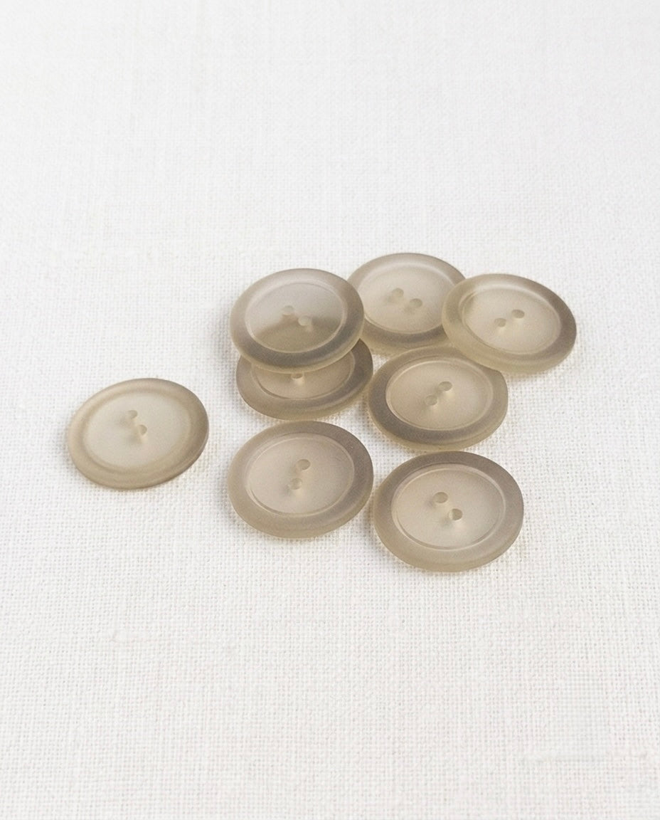 Lot de 9 boutons translucide rond - 23mm, 2 trous