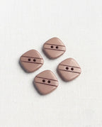 Lot de 4 boutons vieux rose carré - 16mm, 2 trous