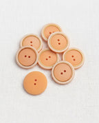 Lot de 7 boutons pêche et doré rond - 22mm, 2 trous