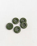Lot de 5 boutons vert rond - 18mm, 4 trous