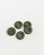 Lot de 5 boutons vert rond - 18mm, 4 trous