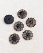 Lot de 6 boutons concentrique rond - 23mm, 2 trous