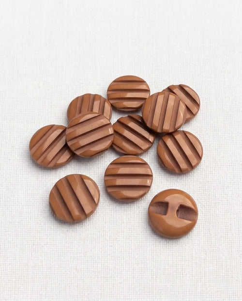 Lot de 11 boutons camel rond - 18mm, à queue encastrée