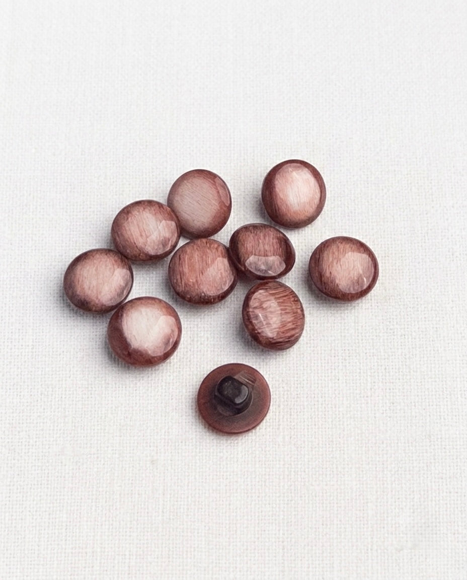 Lot de 10 boutons dégradé bordeaux rond - 12mm, à queue