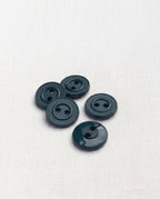 Lot de 5 boutons bleu pétrole rond - 15mm, 2 trous