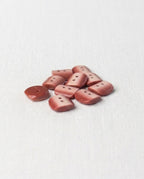 Lot de 10 boutons marron carré - 13mm, 2 trous