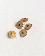 Lot de 5 boutons doré carré - 13mm, à queue encastrée