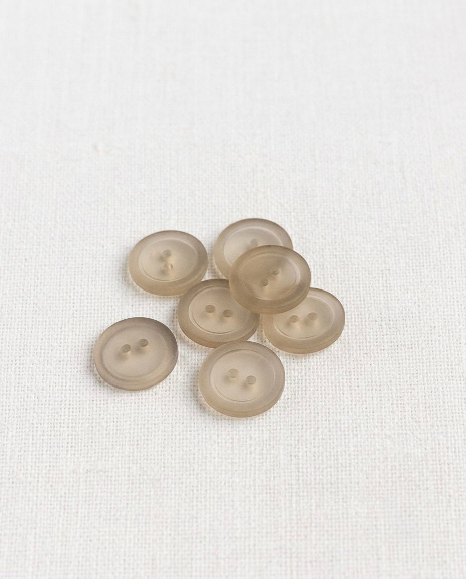 Lot de 7 boutons translucide rond - 15mm, 2 trous