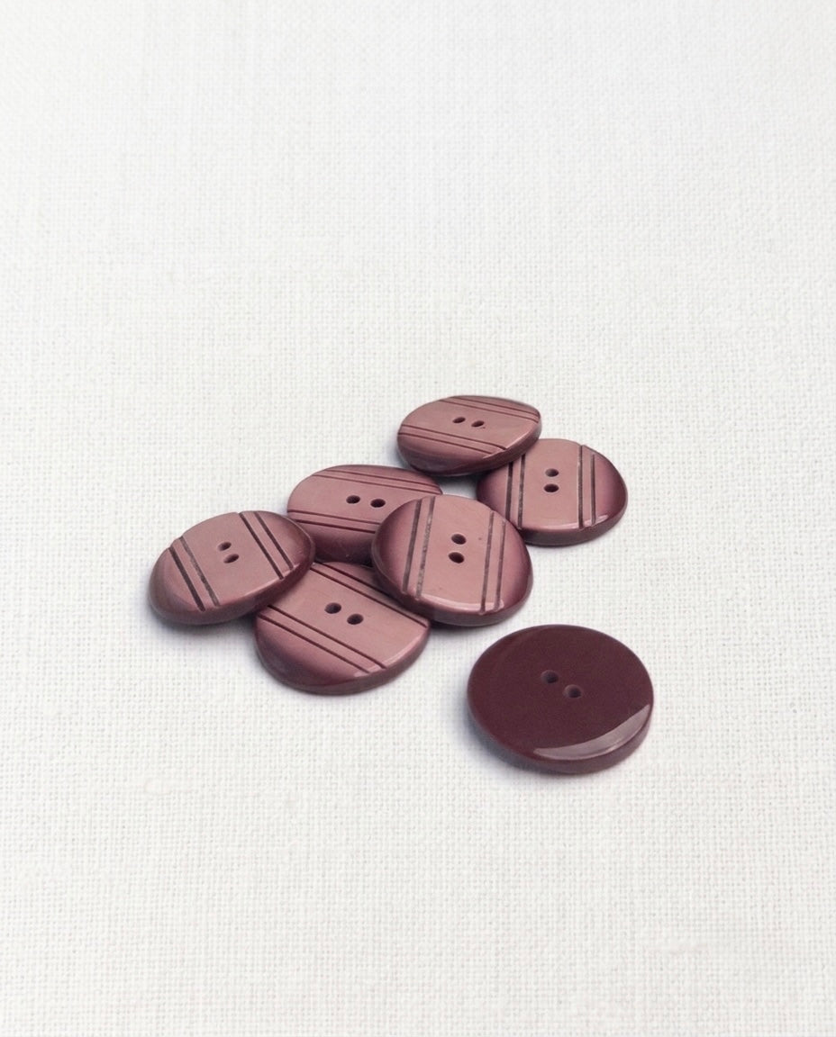 Lot de 7 boutons rose violet rond - 22mm, 2 trous