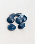 Lot de 7 boutons bleu rond - 15mm, à queue