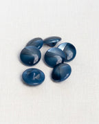 Lot de 7 boutons bleu rond - 15mm, à queue