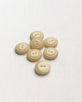 Lot de 7 boutons écru rond - 14mm, 2 trous