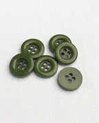 Lot de 6 boutons vert rond - 21mm, 4 trous