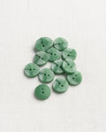 Lot de 12 boutons vert rond - 12mm, 2 trous