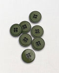 Lot de 7 boutons vert rond - 23mm, 4 trous