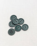 Lot de 7 boutons bleu pétrole rond - 19mm, 2 trous
