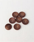 Lot de 7 boutons marron rond - 15mm, 2 trous