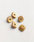 Lot de 5 boutons doré carré - 13mm, à queue encastrée