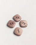 Lot de 4 boutons vieux rose carré - 16mm, 2 trous