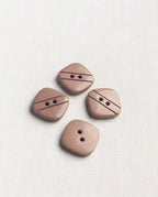 Lot de 4 boutons vieux rose carré - 16mm, 2 trous