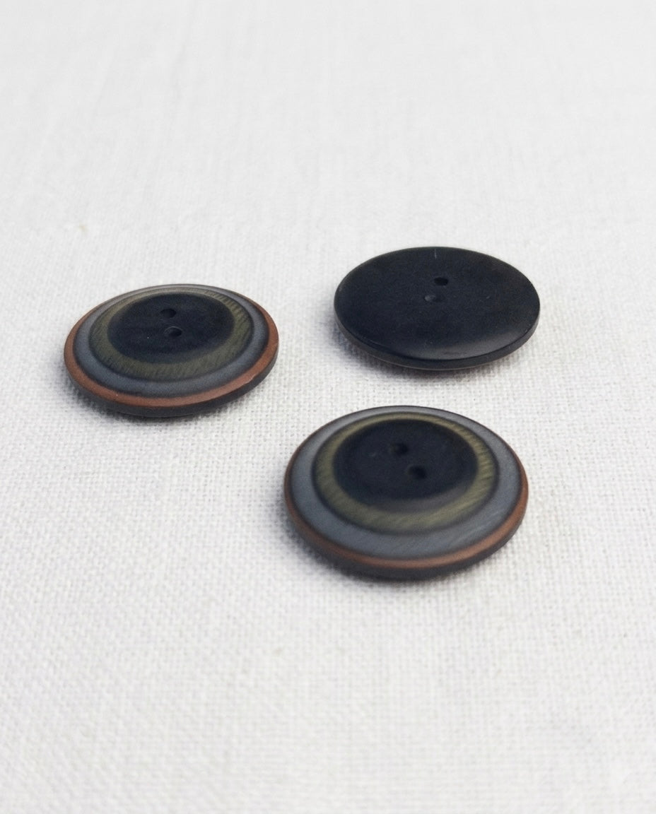 Lot de 3 boutons concentrique rond - 31mm, 2 trous