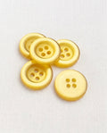 Lot de 5 boutons jaune rond - 18mm, 4 trous