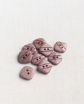 Lot de 8 boutons vieux rose carré - 14mm, 2 trous