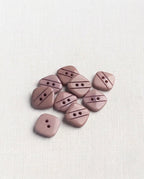 Lot de 8 boutons vieux rose carré - 14mm, 2 trous