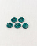 Lot de 5 boutons vert rond - 12mm, 2 trous