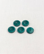 Lot de 5 boutons vert rond - 12mm, 2 trous